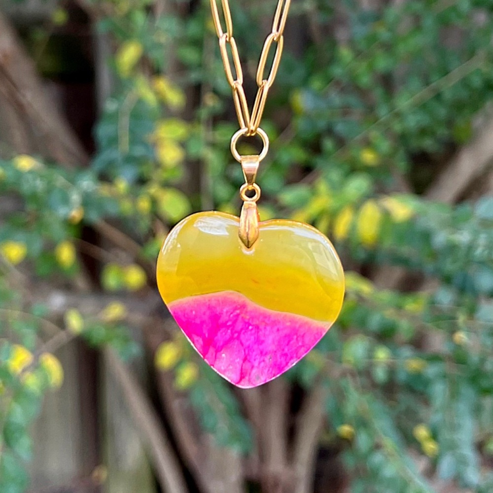 Happy Heart Agate Pendant